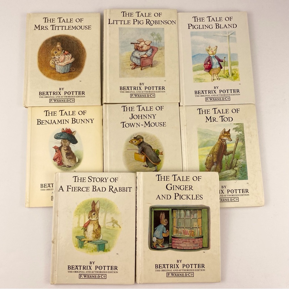 Beatrix Potter Hardcover Small Children's Books Lot of Eight Vintage F Warne &Co